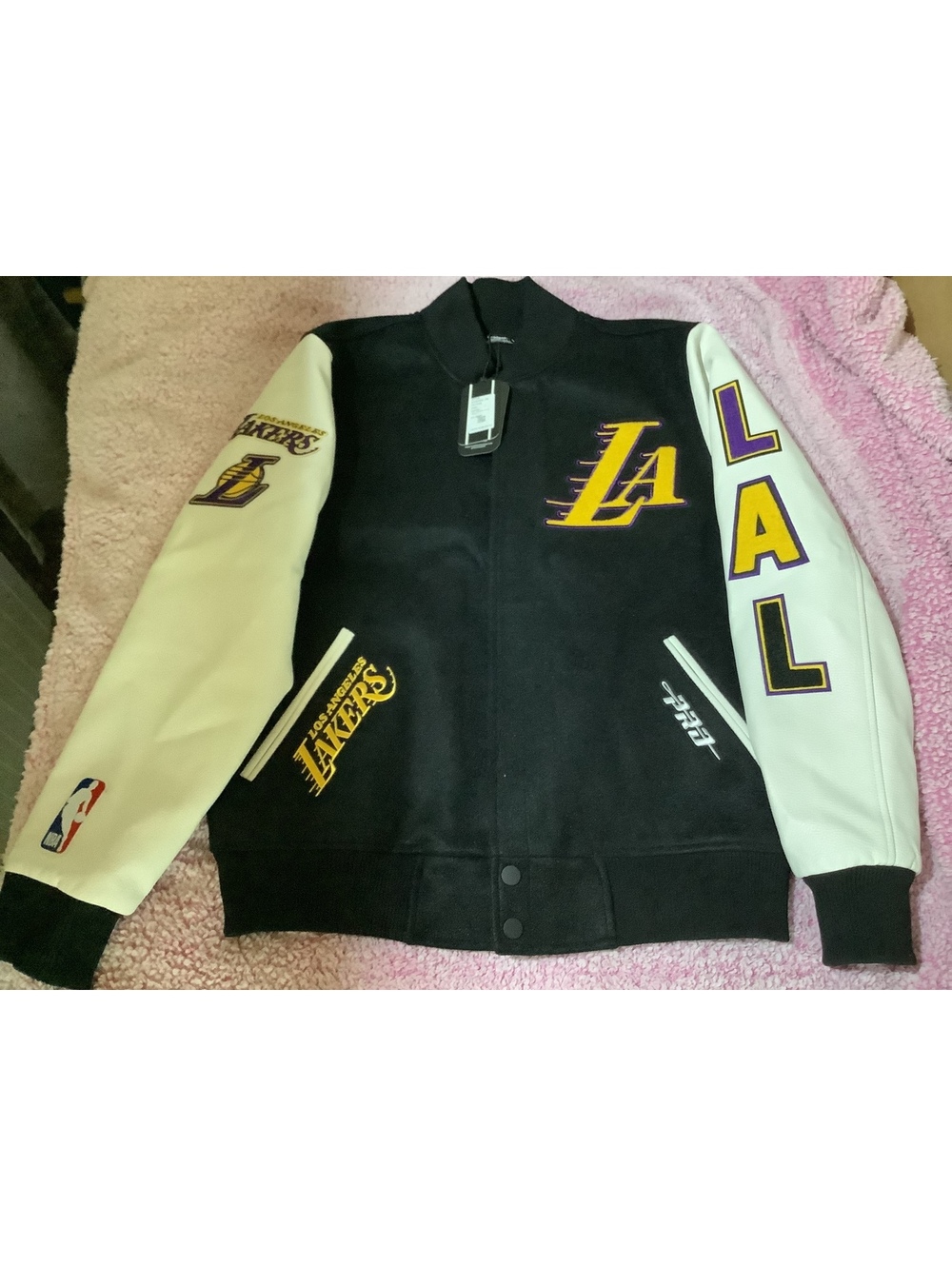 Pro Standard NBA Los Angeles Lakers Varsity Jacket Black and White